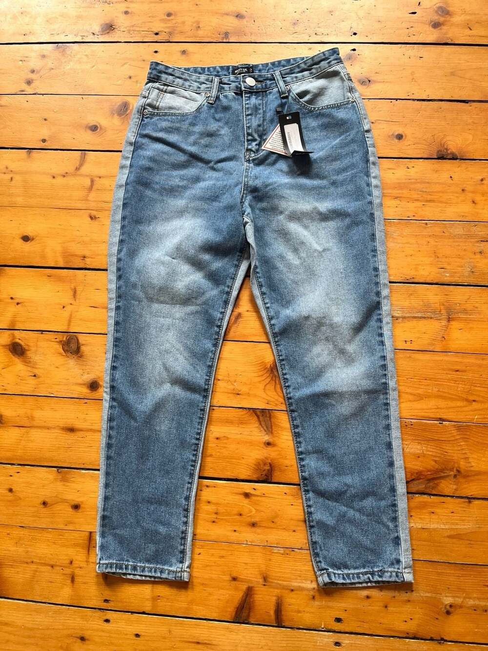 Nasty Gal Two Sides To Every Story Mom Jeans Size US 6 Blue